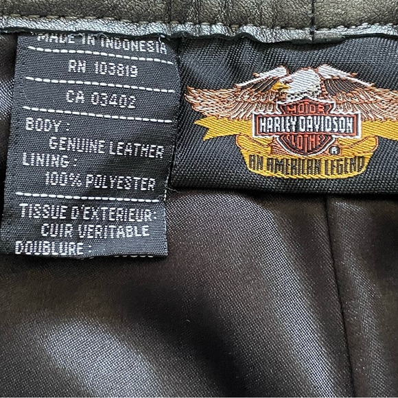 Harley-Davidson Mid-Rise Leather Riding Pants Straight Leg Black Womens Size 2 - Picture 3 of 10